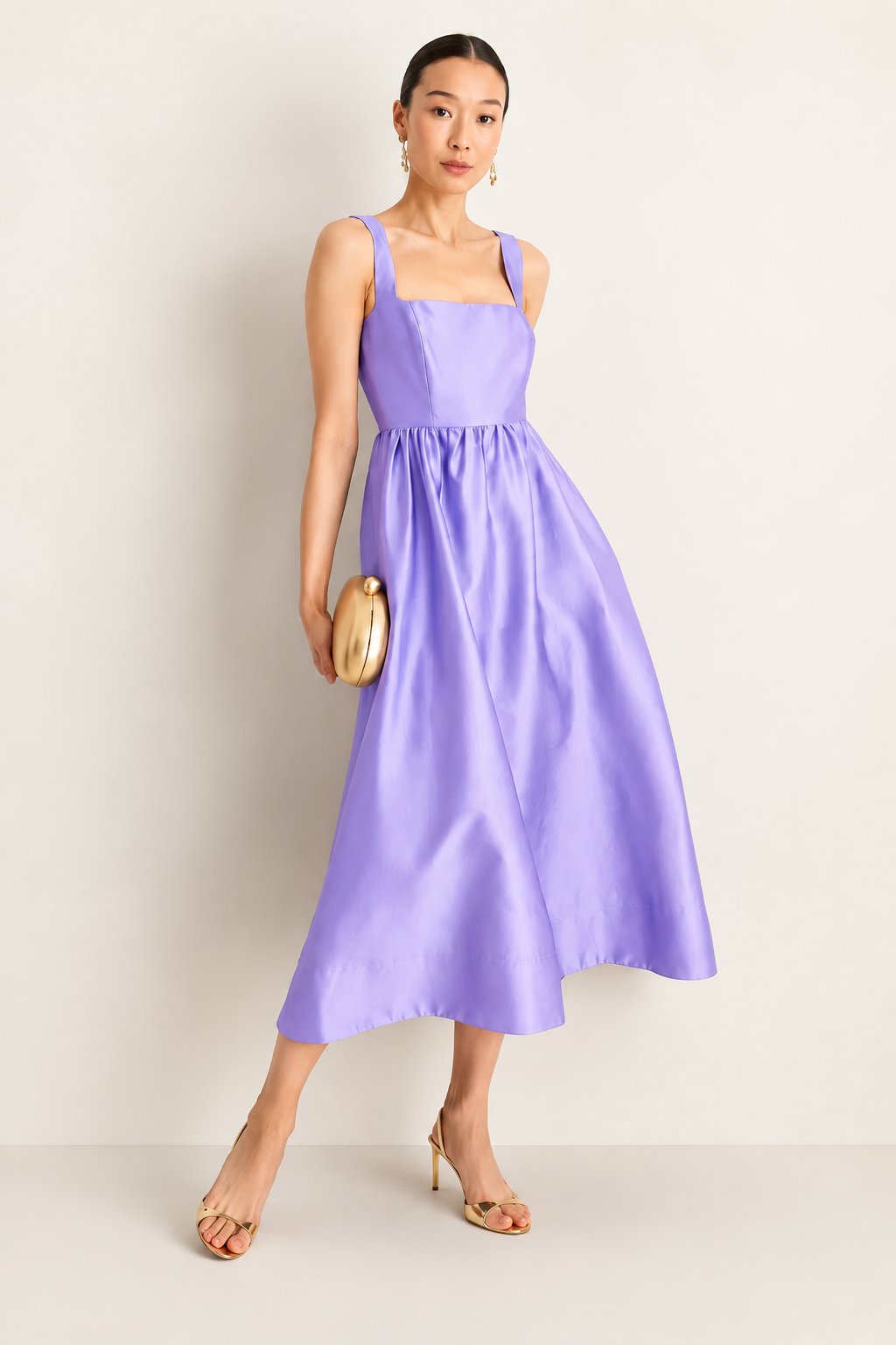 Square Neck Midi Dress