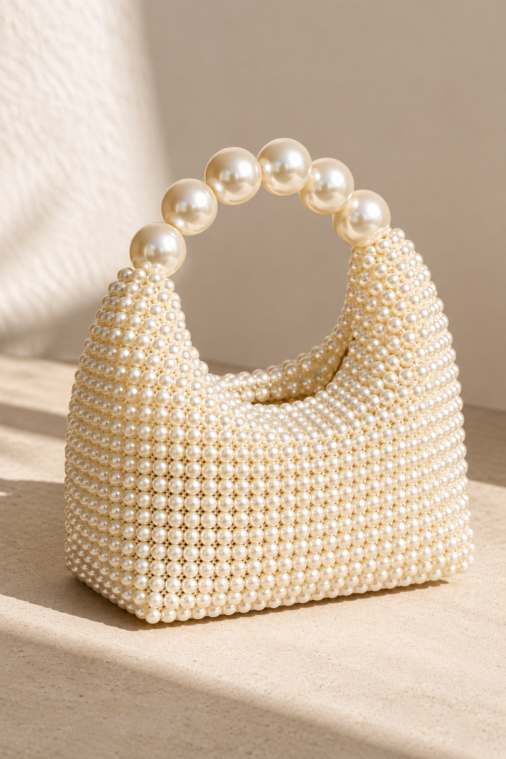 Pearl Beaded Top Handle Bag