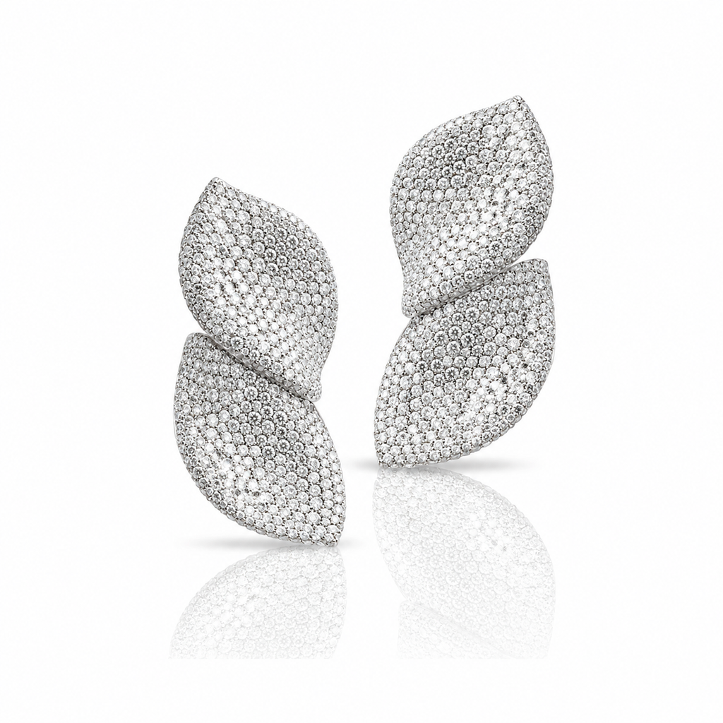 Crystal Leaf Drop Earrings