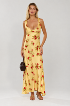 Floral Ruched Maxi Dress