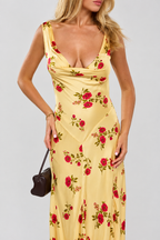 Floral Ruched Maxi Dress