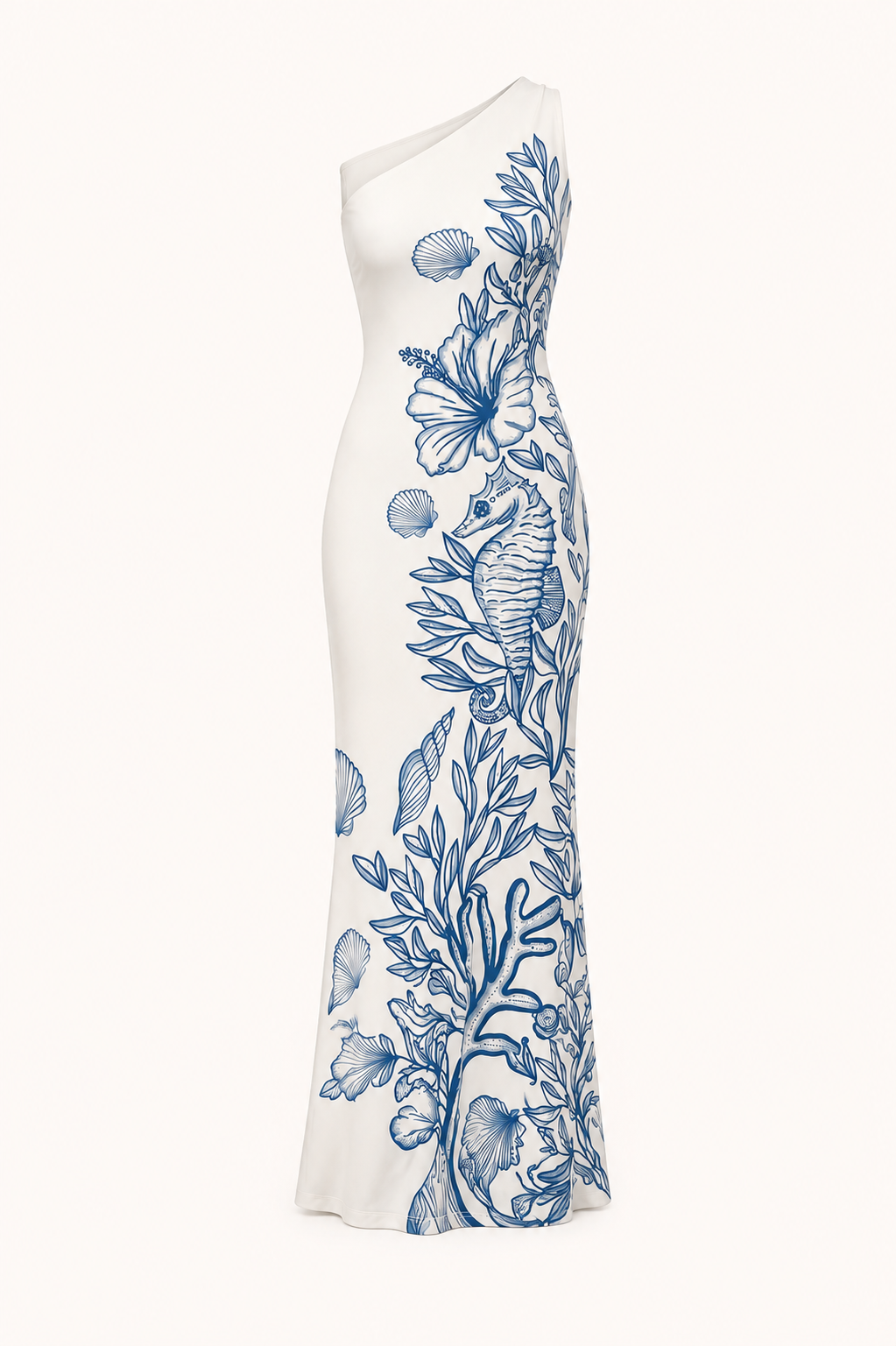 One-Shoulder Floral Maxi Dress