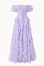 Romantic Off-Shoulder Ruffle Maxi Dress