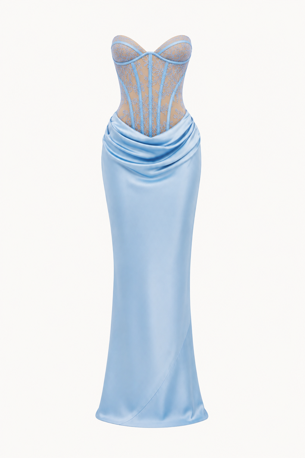 Strapless Lace Corset Maxi Dress