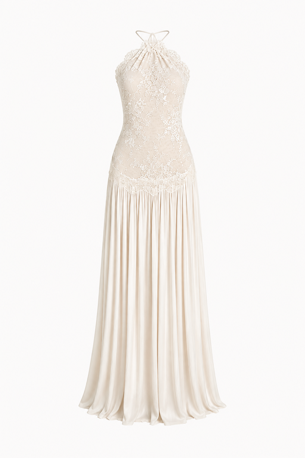 Lace Halter Maxi Dress
