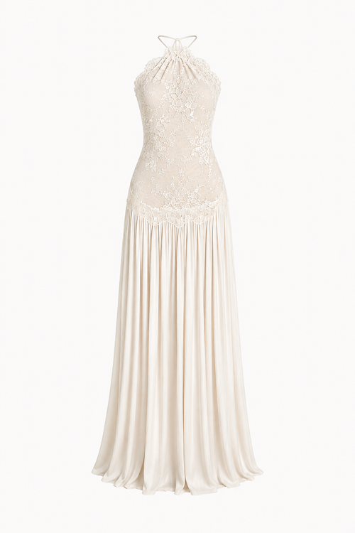 Lace Halter Maxi Dress