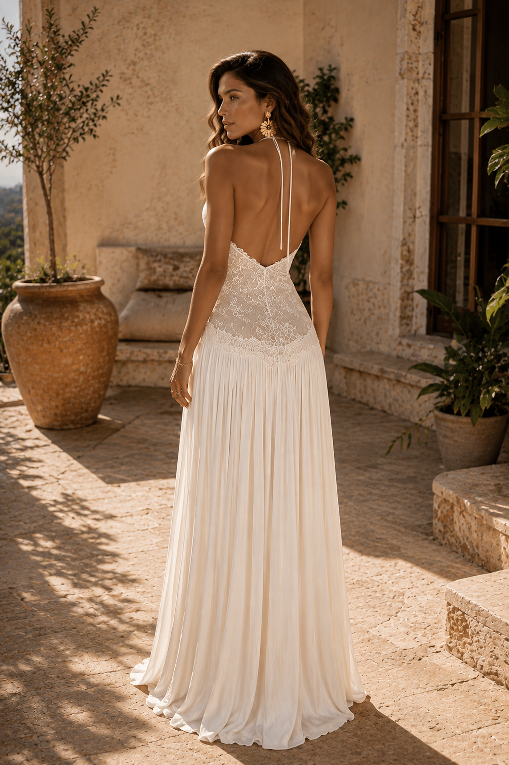 Lace Halter Maxi Dress