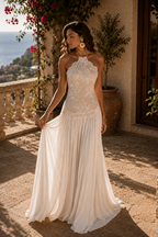 Lace Halter Maxi Dress