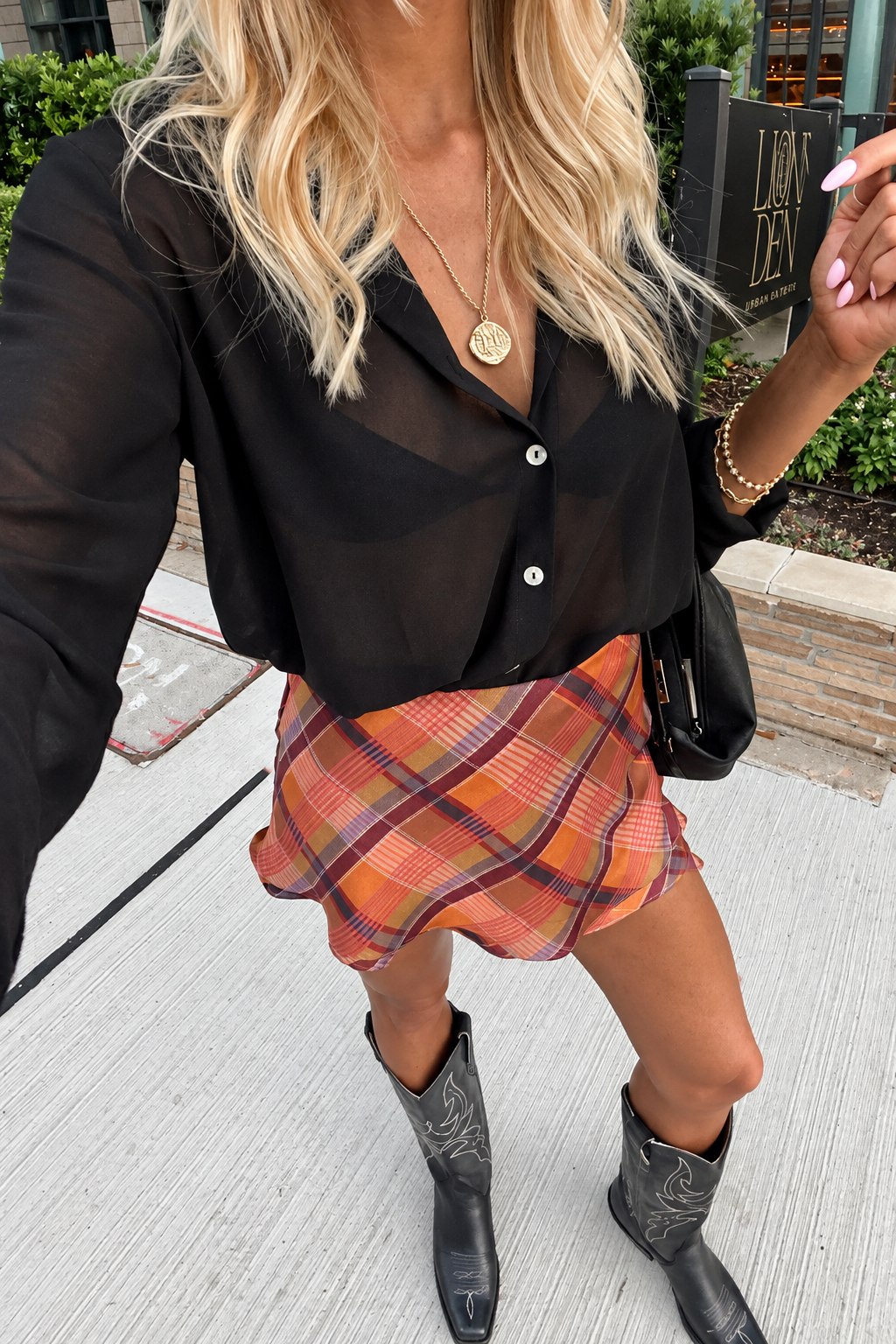 Cropped Button-Up Blouse