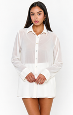 Cropped Button-Up Blouse