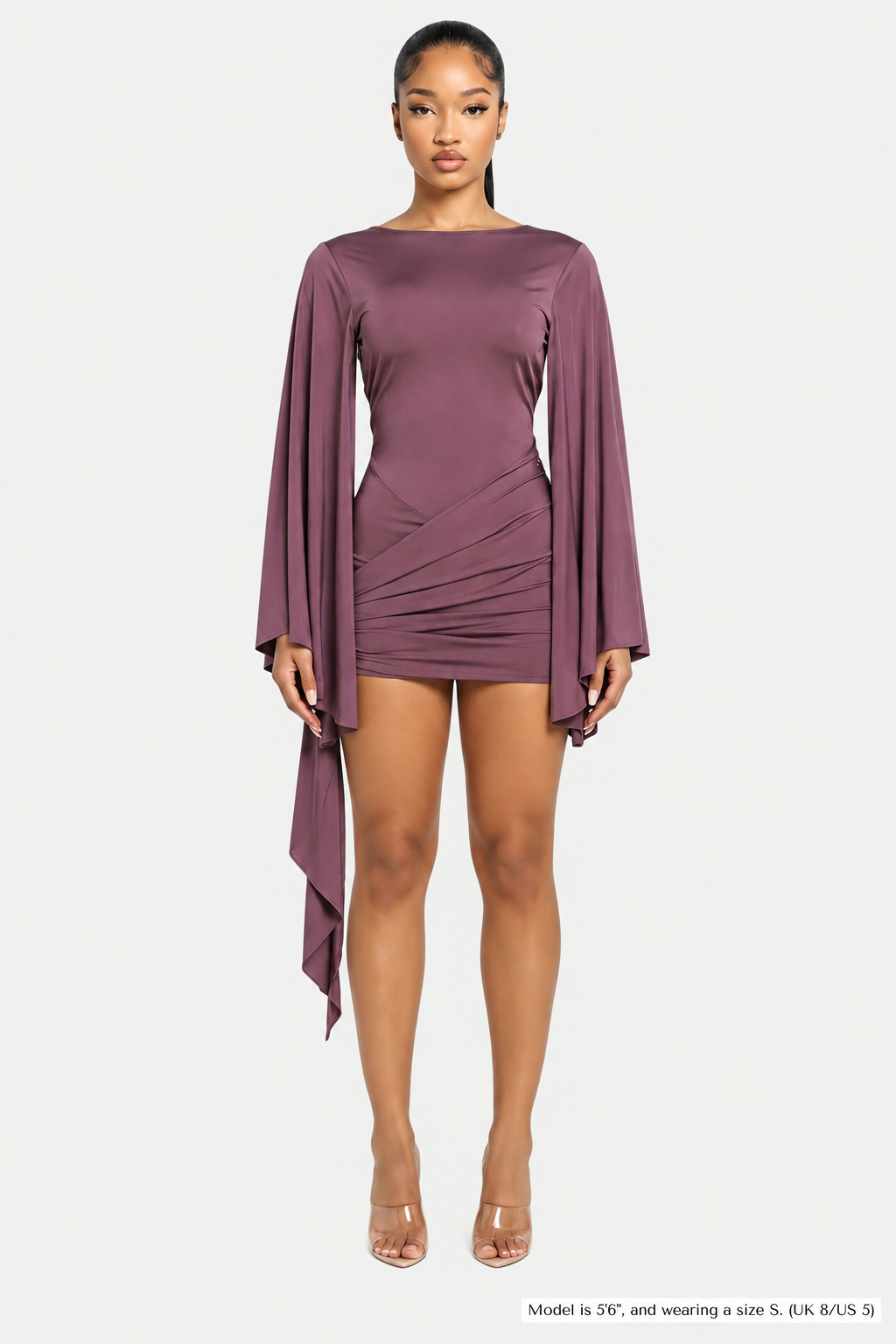 Ruched Draped Mini Dress