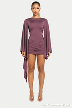 Ruched Draped Mini Dress