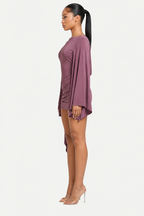 Ruched Draped Mini Dress
