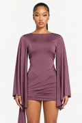 Ruched Draped Mini Dress