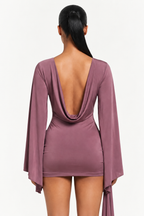 Ruched Draped Mini Dress