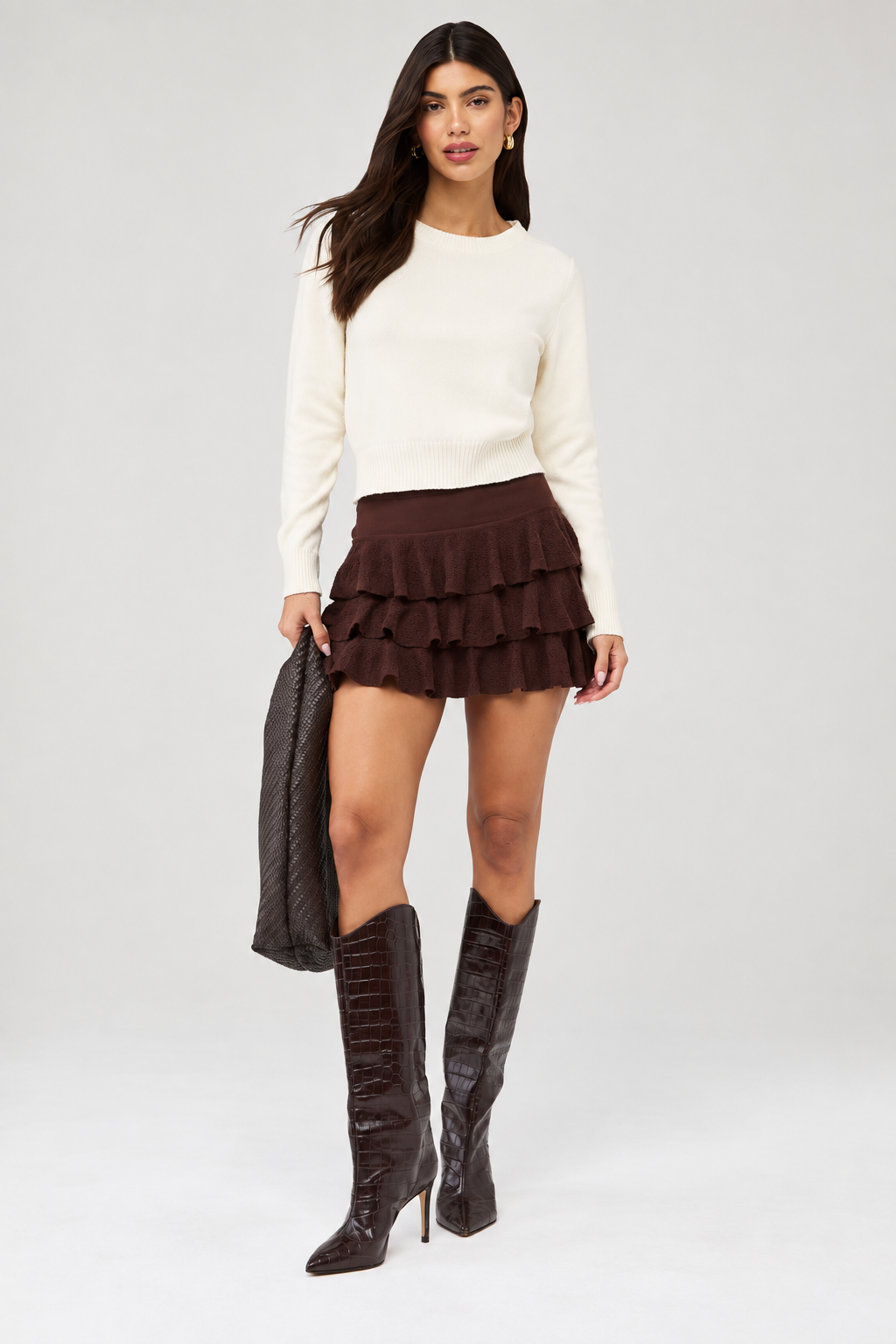 Tiered Ruffle Mini Skirt