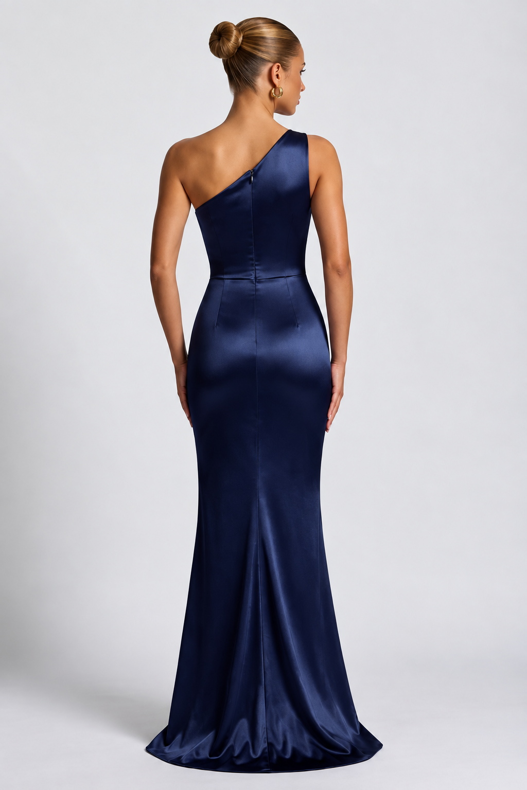 Satin One-Shoulder Maxi Dress