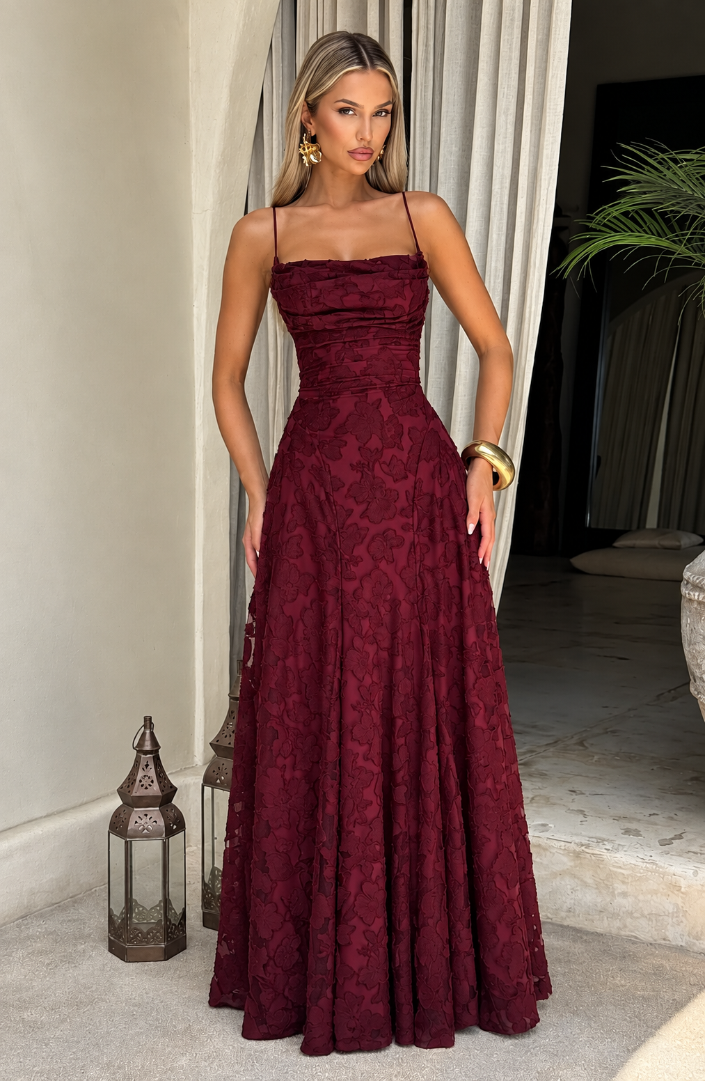 Floral Lace Maxi Dress