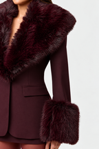 Faux Fur Trim Blazer