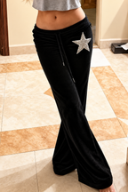 Rhinestone Star Wide-Leg Pants