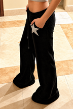 Rhinestone Star Wide-Leg Pants