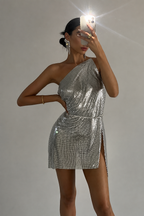 One-Shoulder Sequin Mini Dress