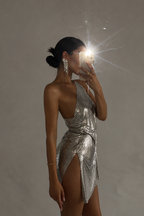 One-Shoulder Sequin Mini Dress