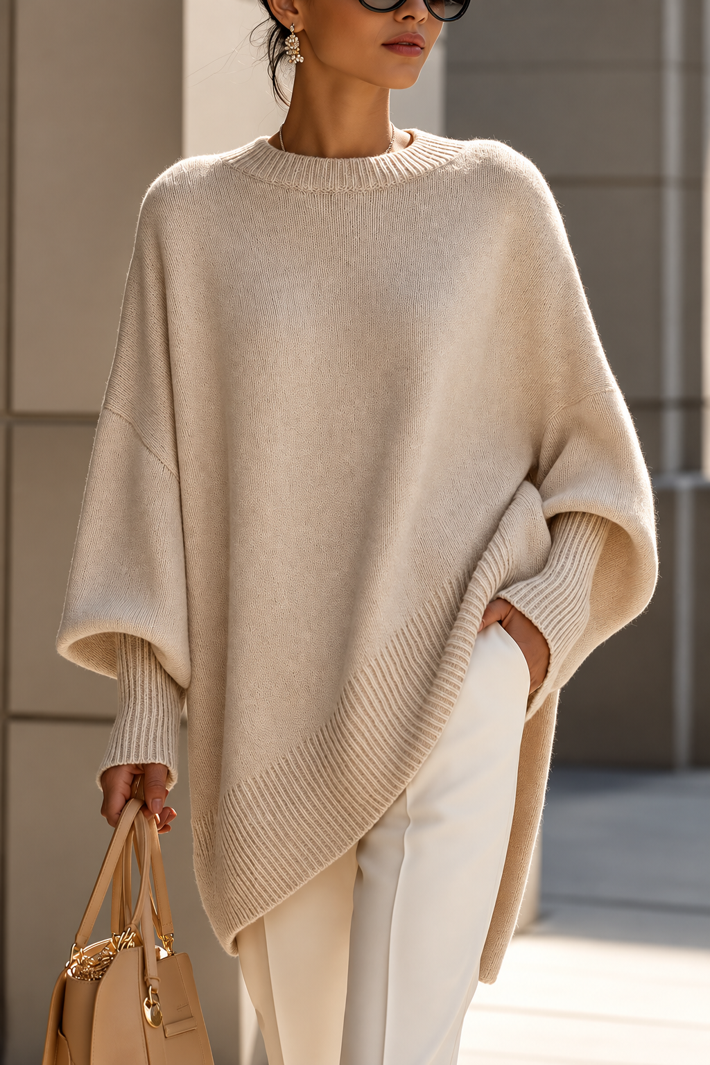 Oversized Batwing Knit Sweater
