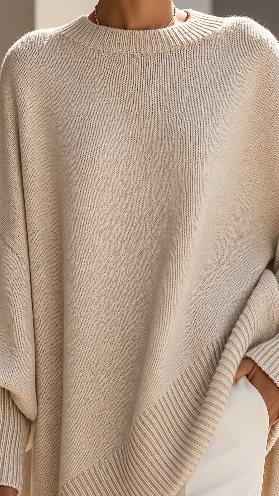 Oversized Batwing Knit Sweater