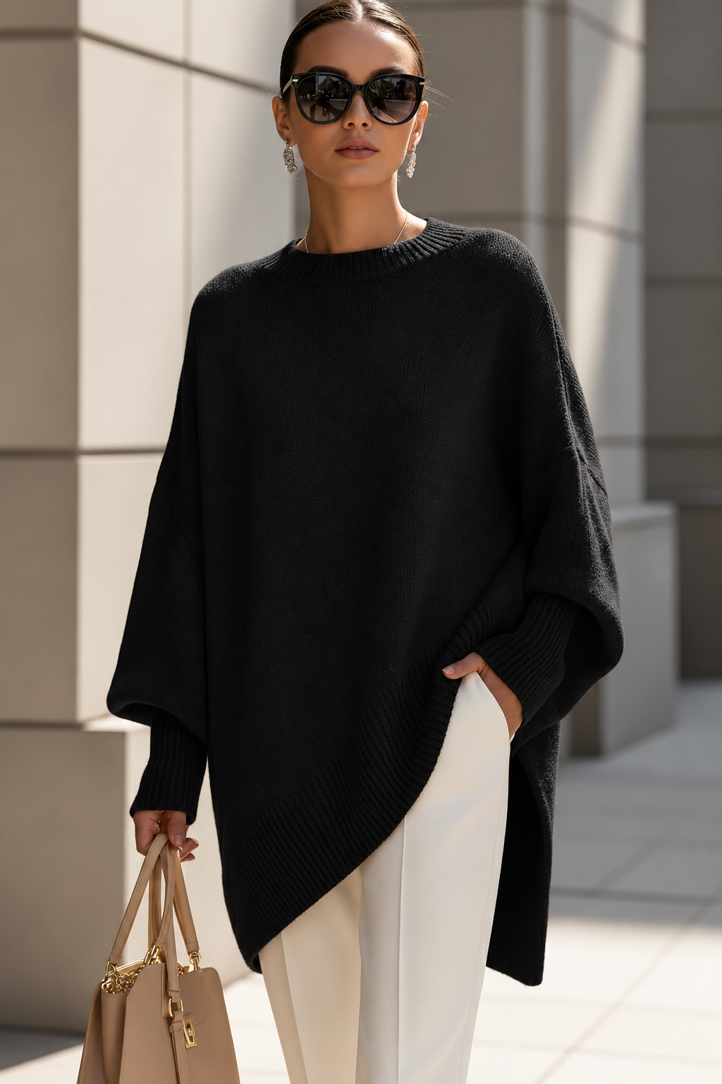 Oversized Batwing Knit Sweater