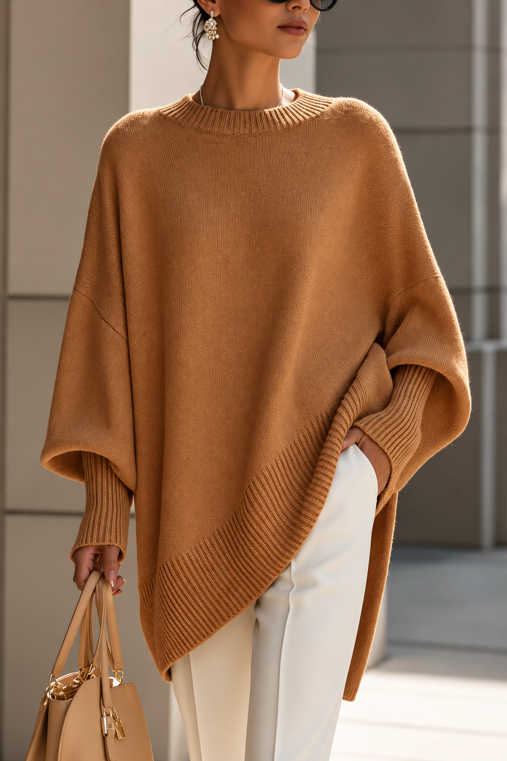 Oversized Batwing Knit Sweater