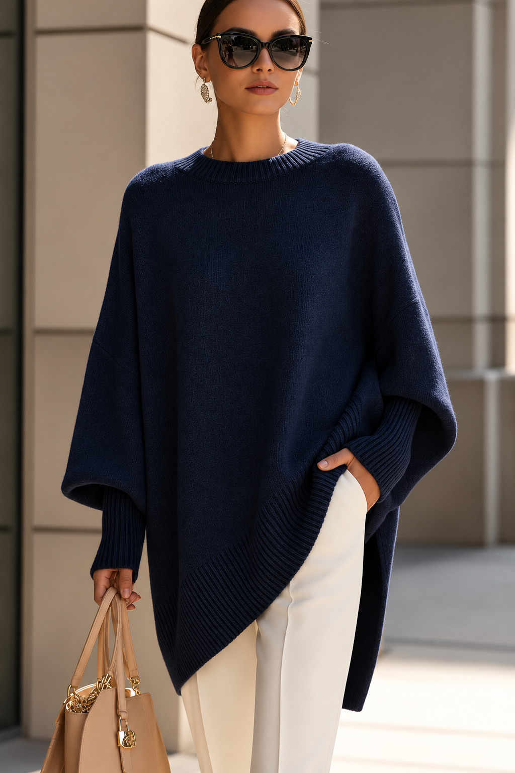 Oversized Batwing Knit Sweater