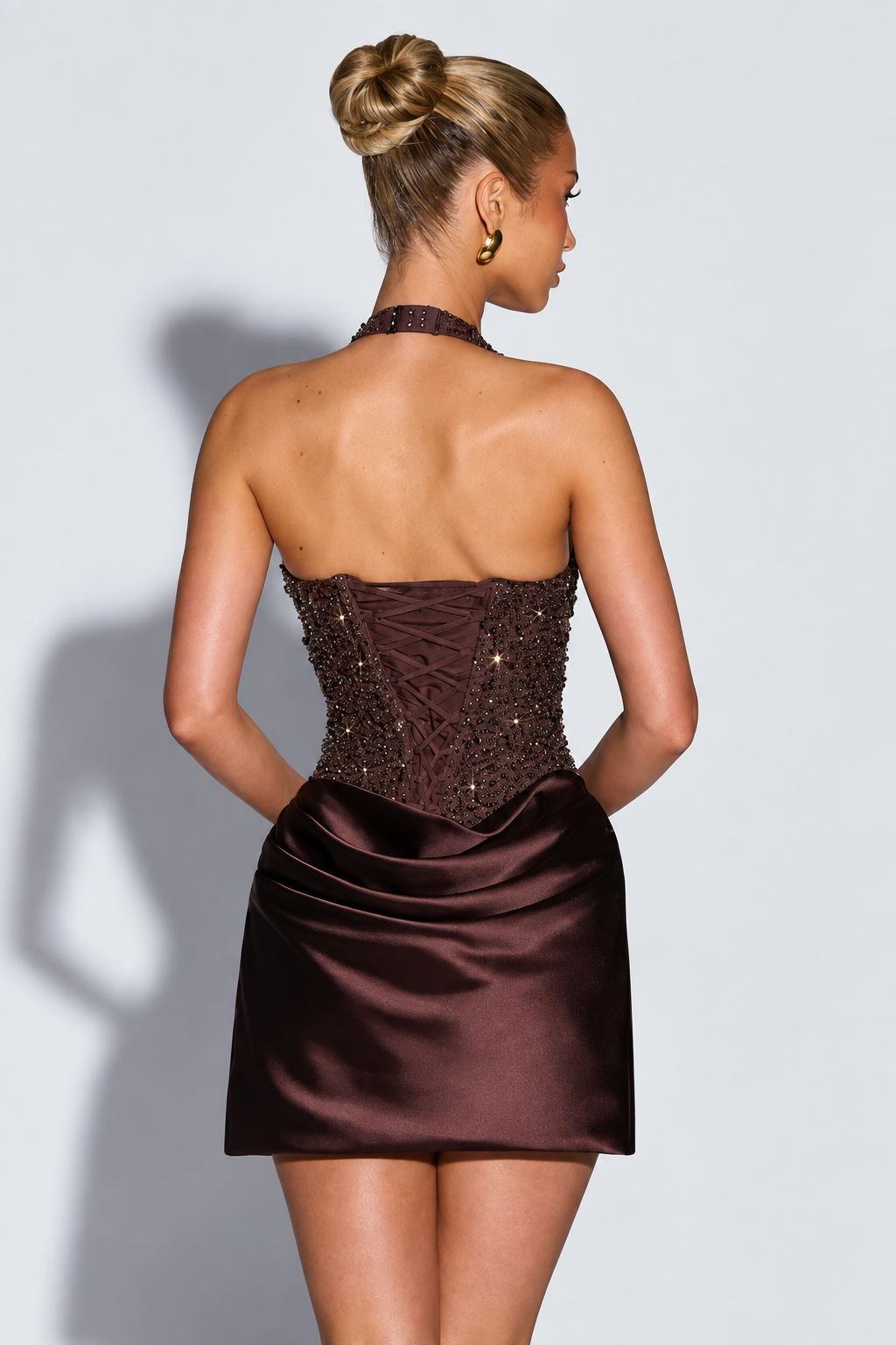 Sequin Halter Mini Dress