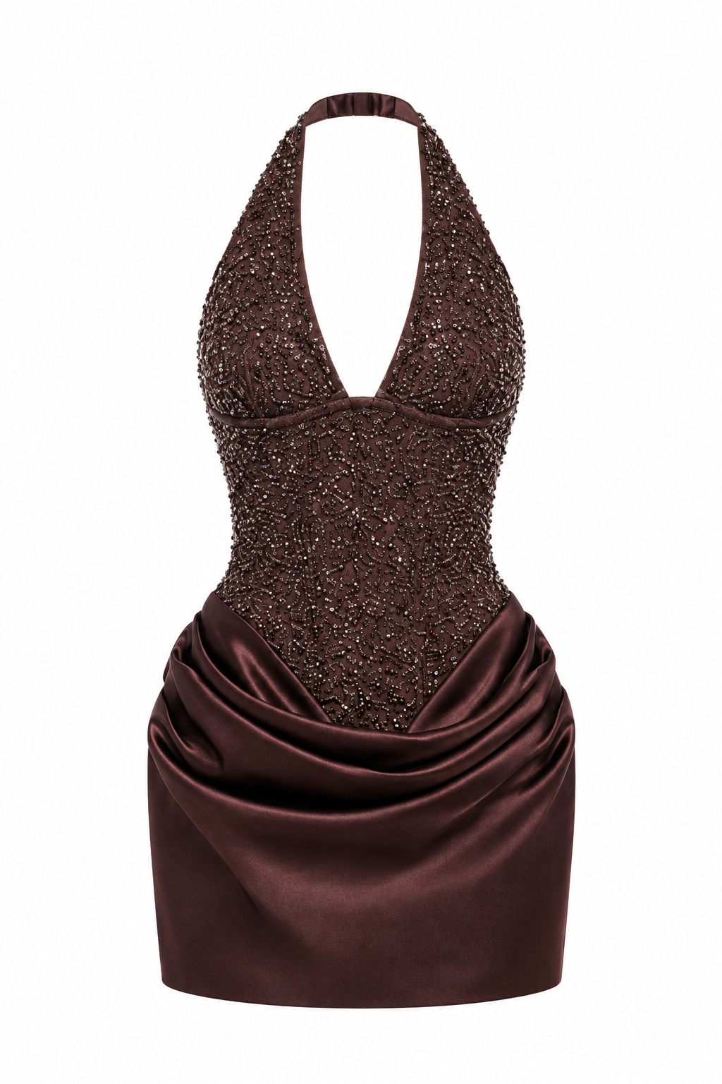 Sequin Halter Mini Dress