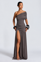 Elara Draped Off-Shoulder Maxi Dress