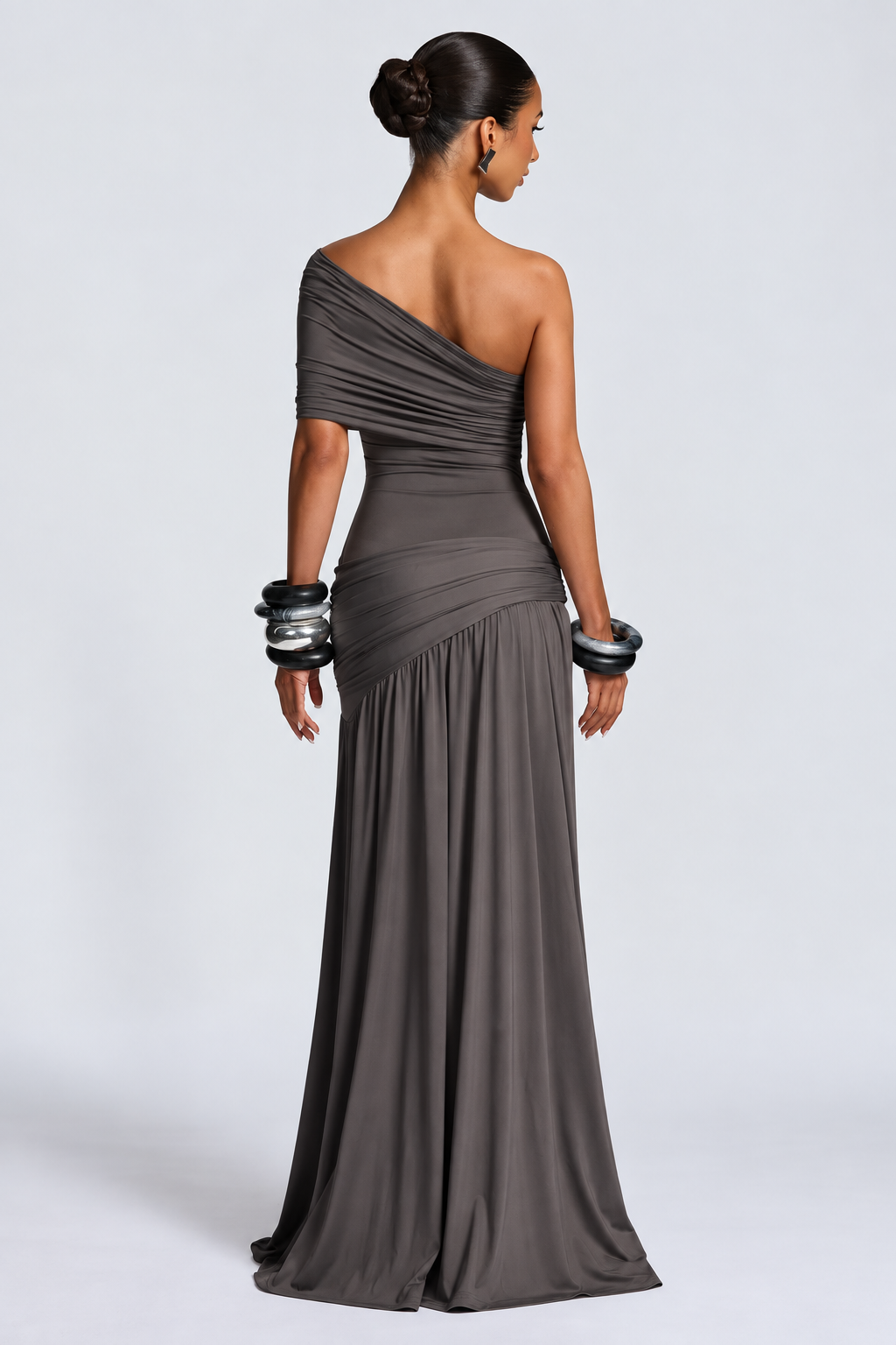 Elara Draped Off-Shoulder Maxi Dress