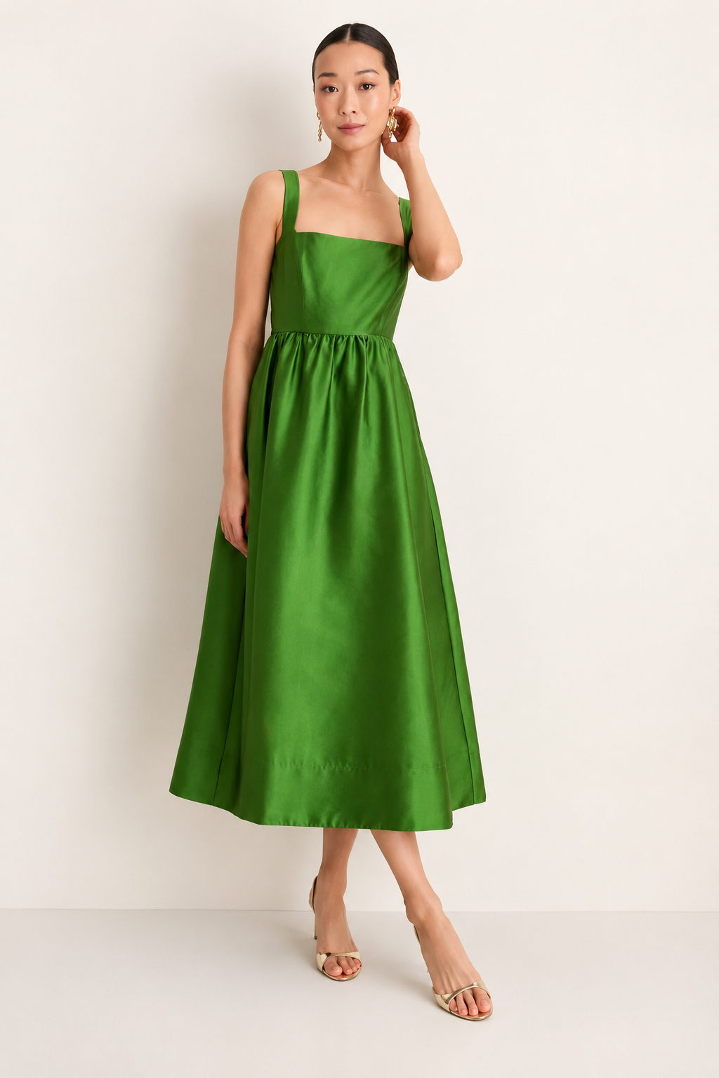 Square Neck Midi Dress