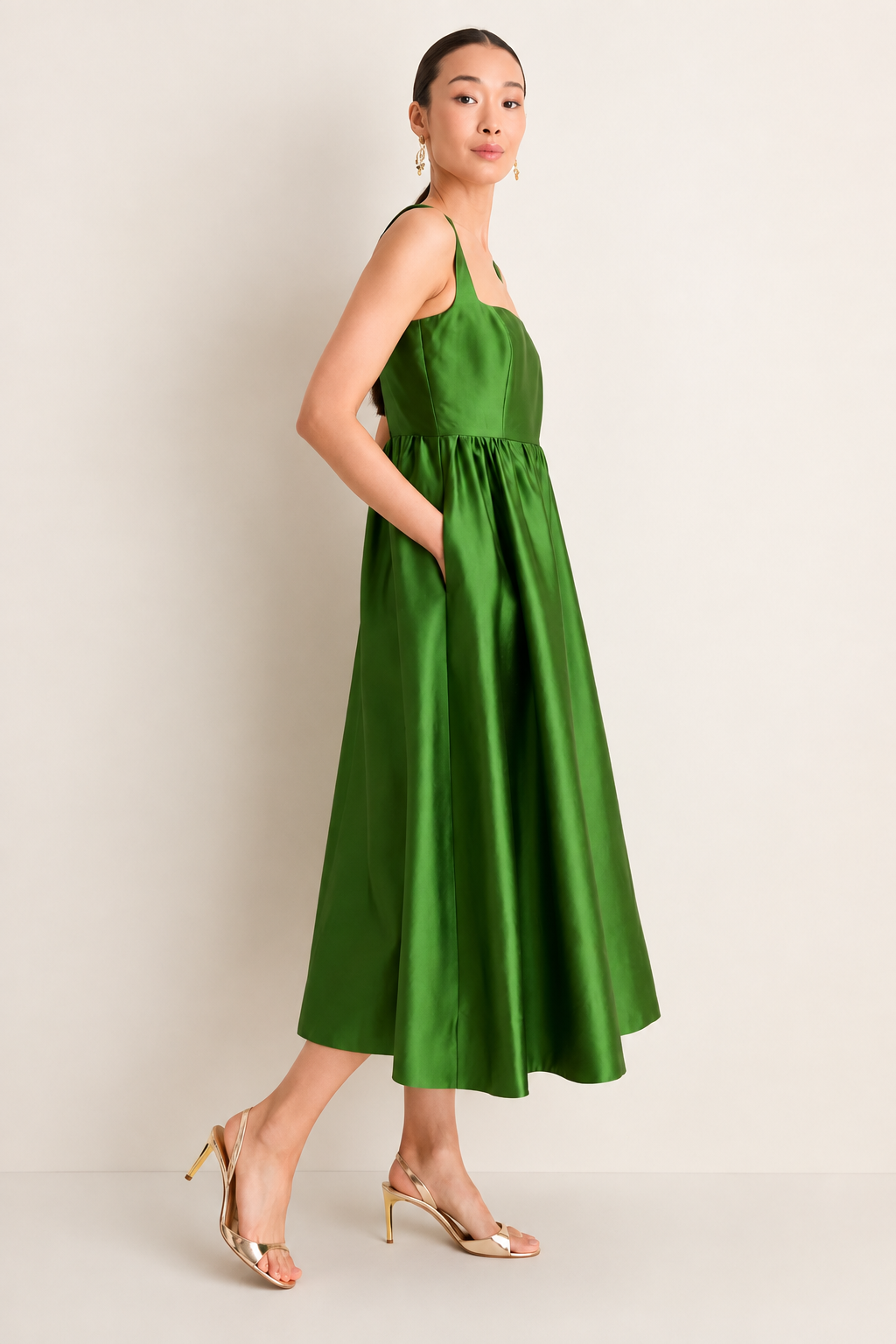 Square Neck Midi Dress