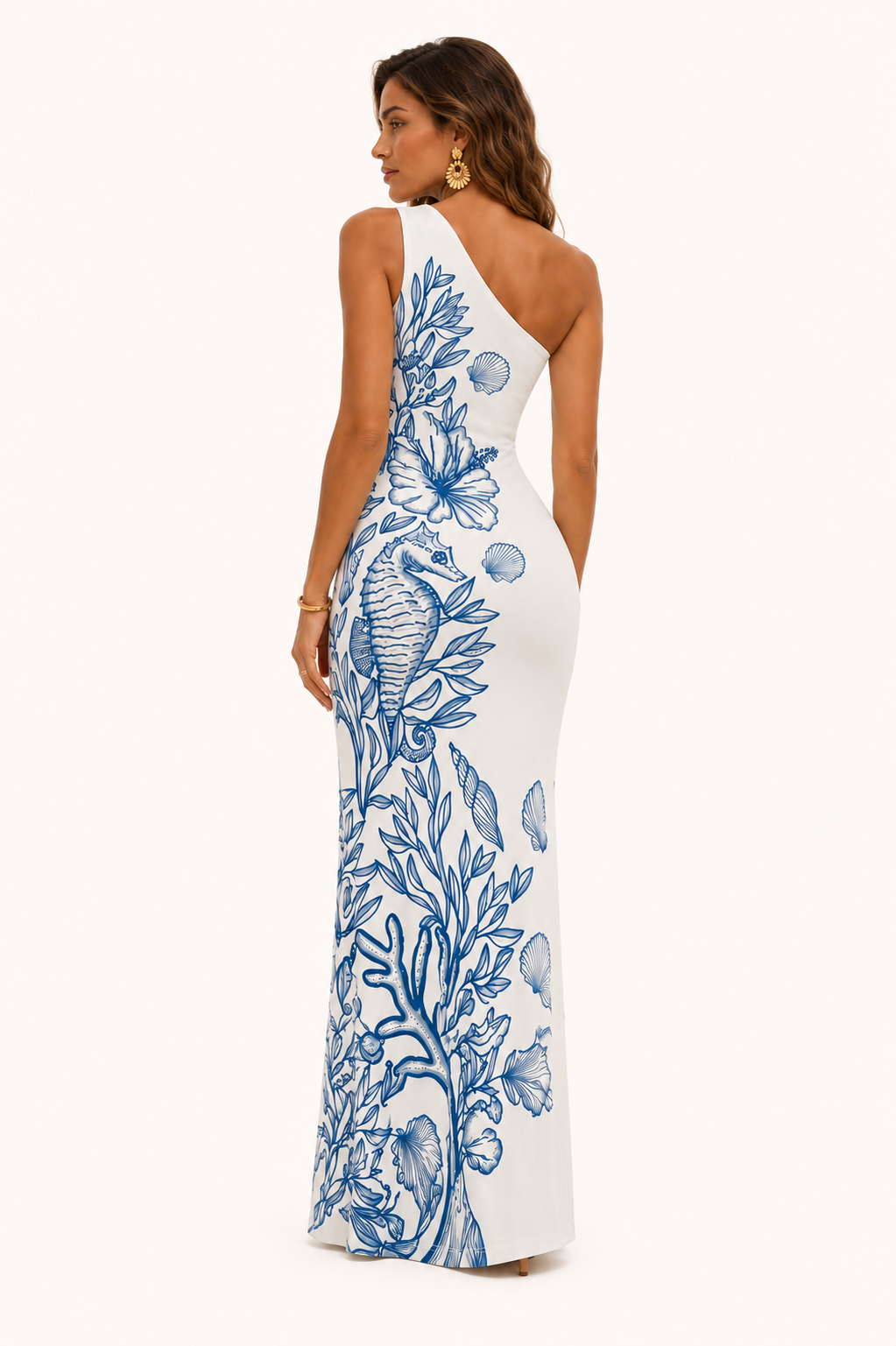 One-Shoulder Floral Maxi Dress
