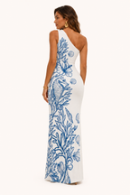 One-Shoulder Floral Maxi Dress