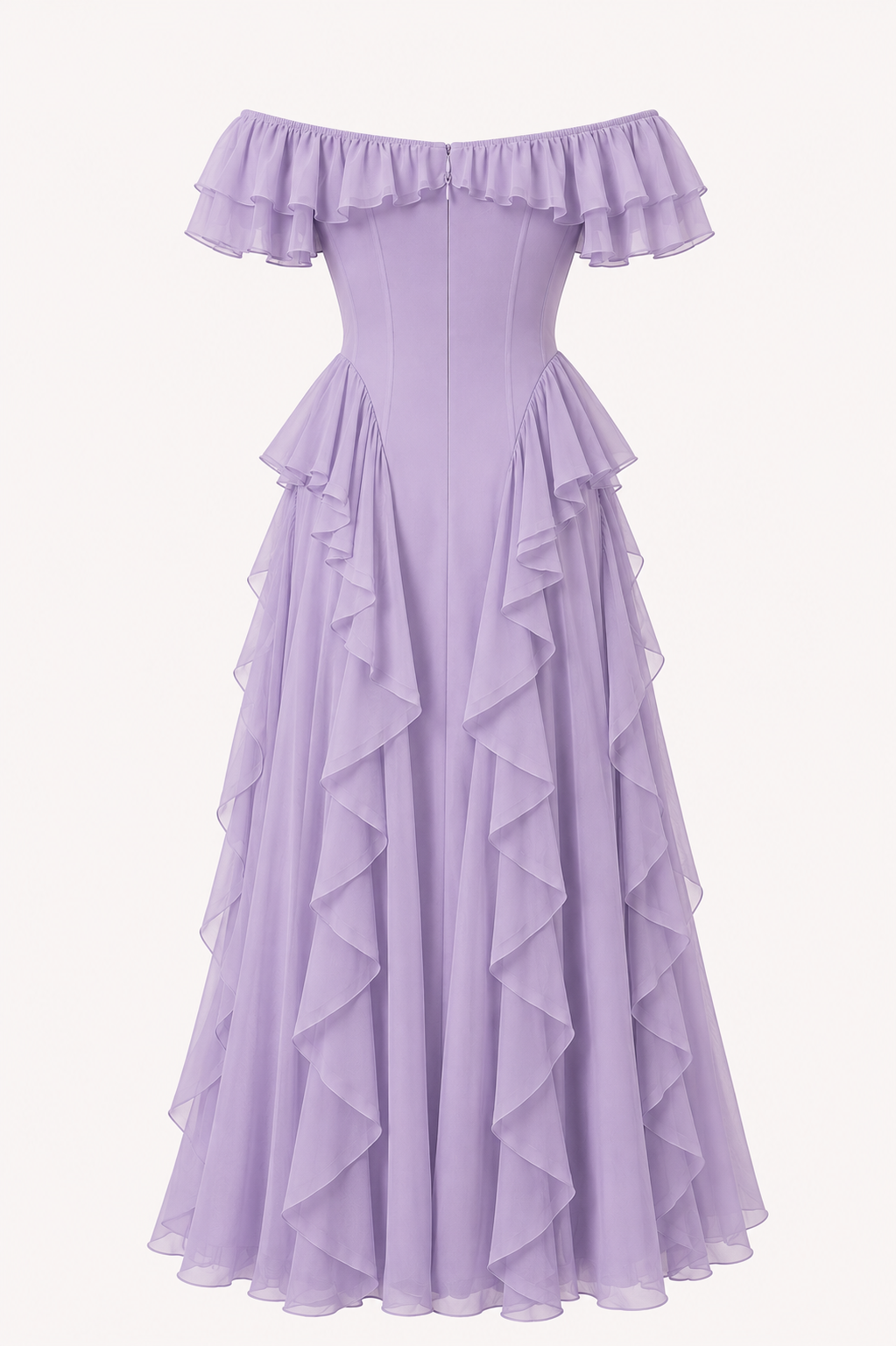Romantic Off-Shoulder Ruffle Maxi Dress
