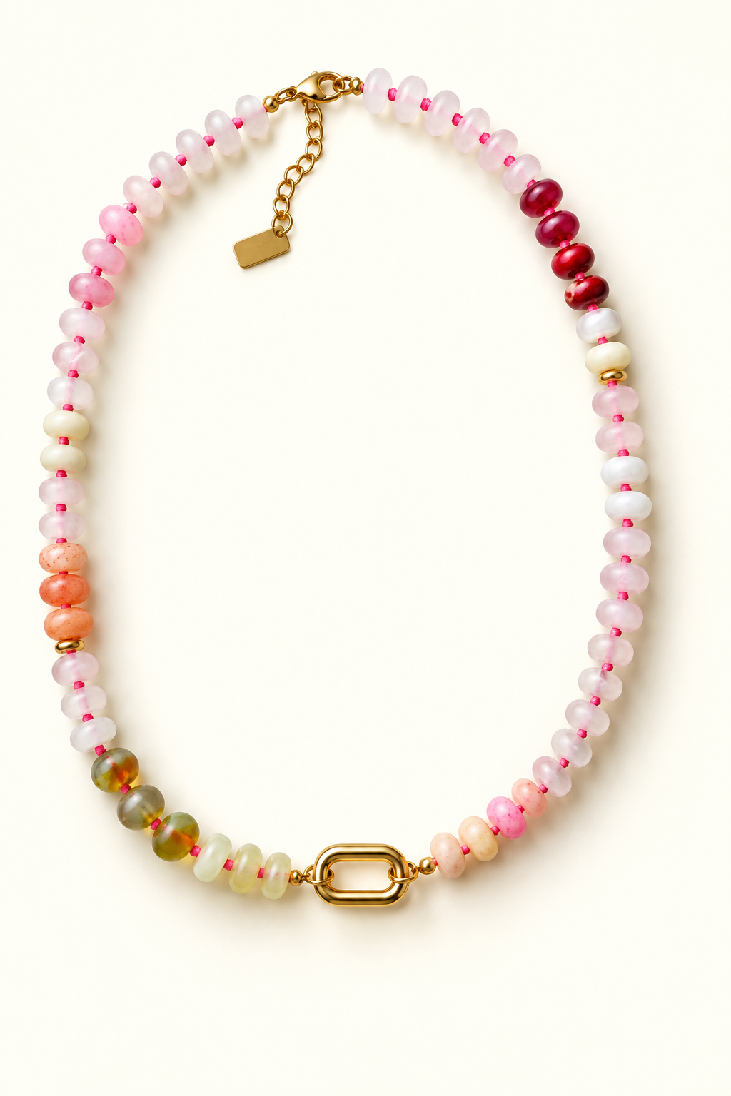 Beaded Stone Pendant Necklace