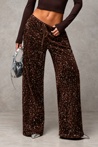 Sequin Wide-Leg Pants