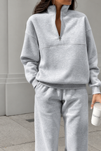 Relaxed Sweatshirt and Straight-Leg Pants Set