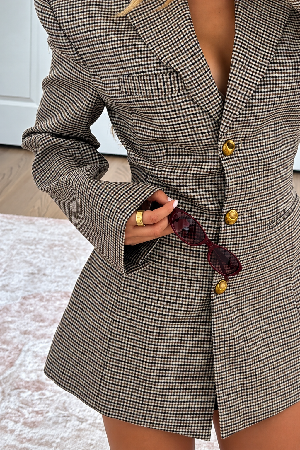 Houndstooth Tailored Blazer