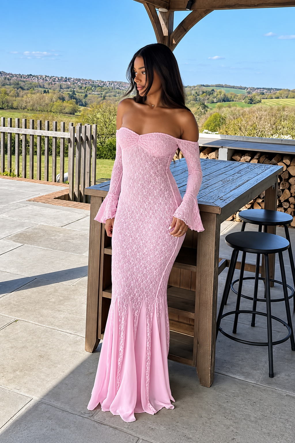 Livia Lace Mermaid Maxi Dress