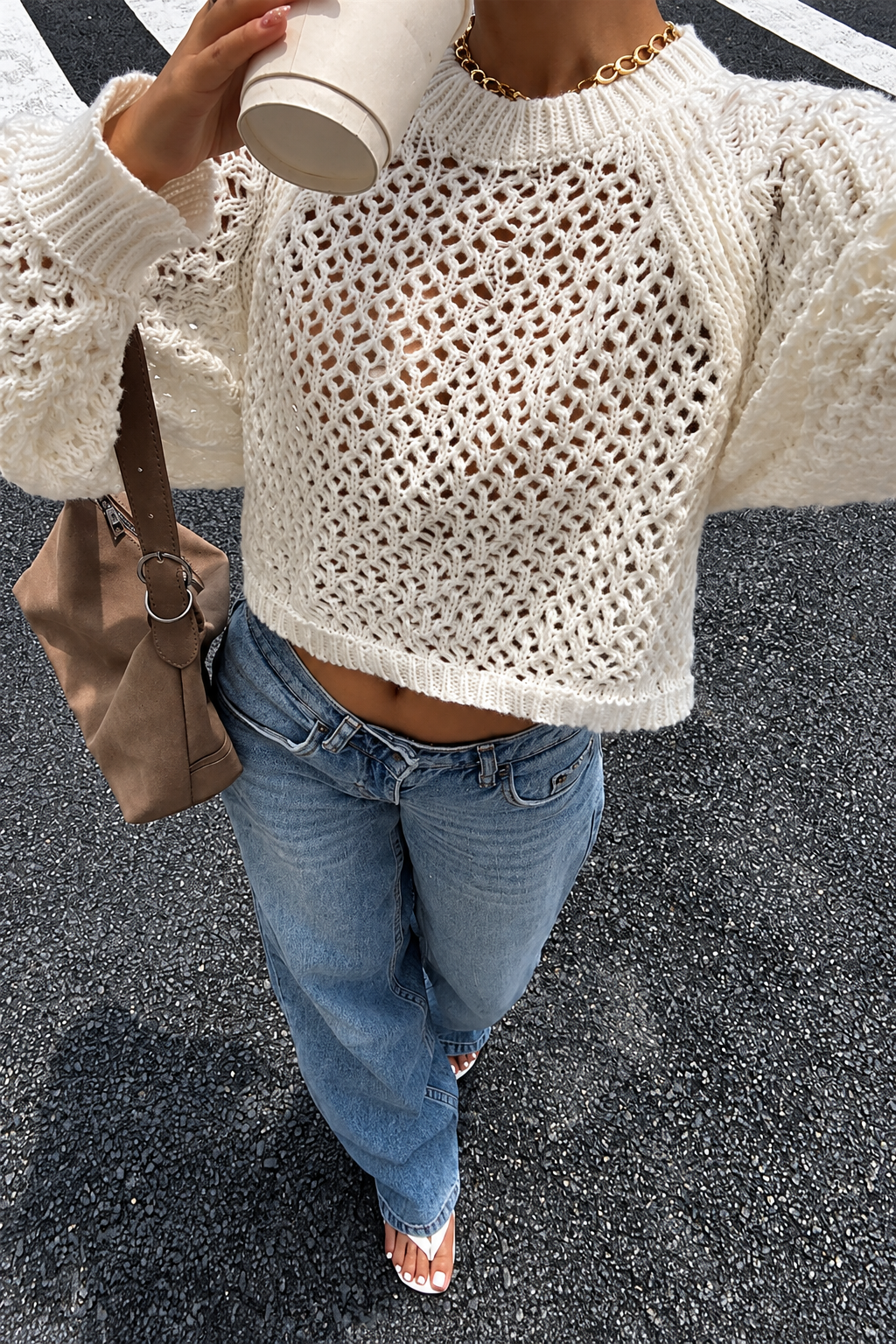 Open-Back Knit Sweater