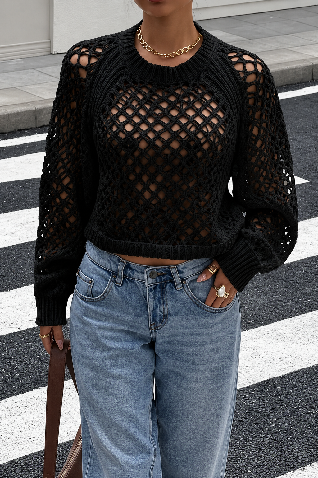 Open-Back Knit Sweater