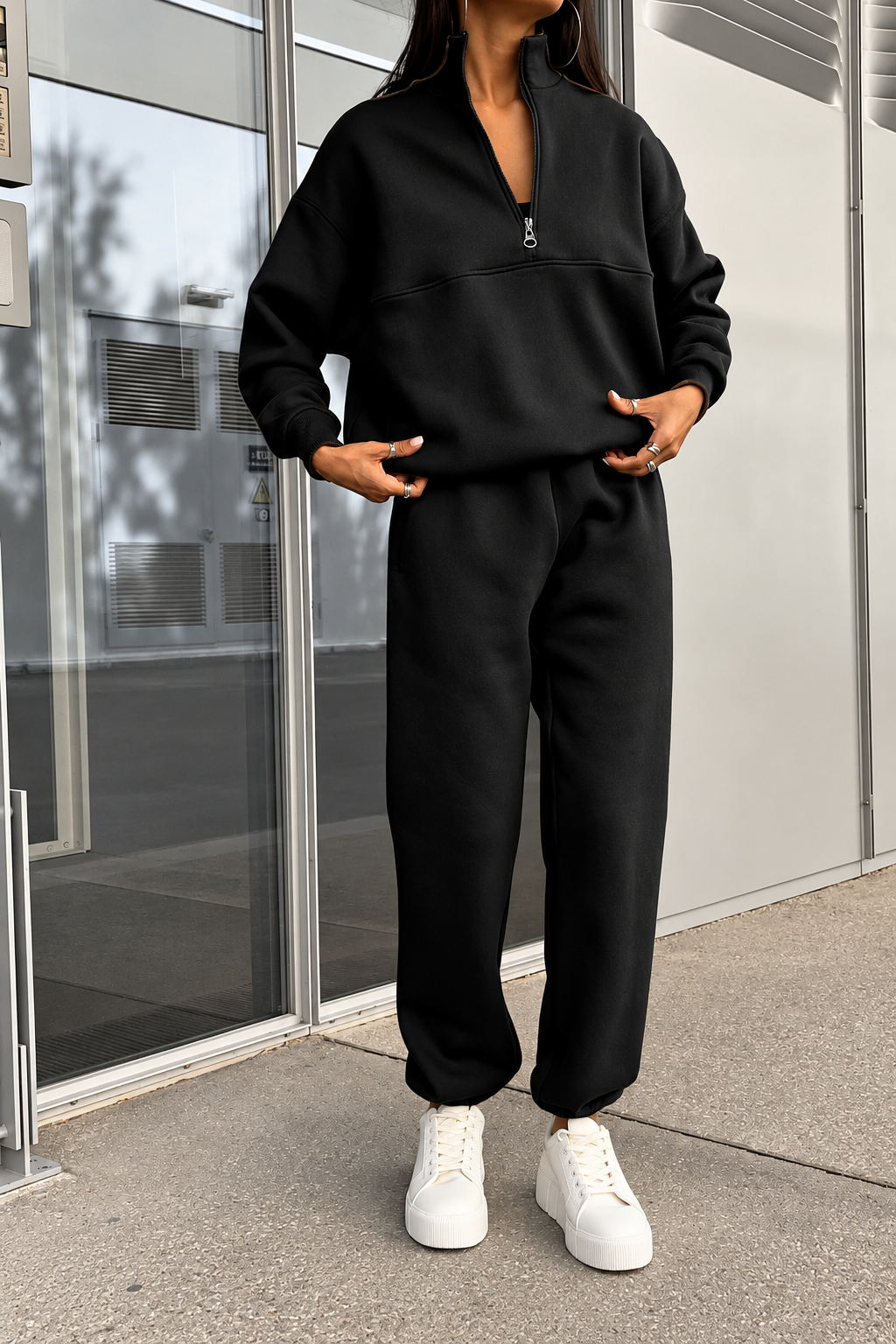 Relaxed Sweatshirt and Straight-Leg Pants Set