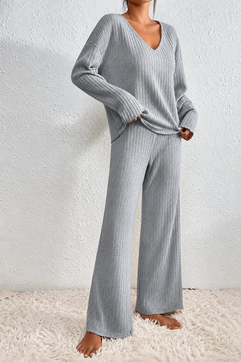 Ribbed Knit Lounge Set